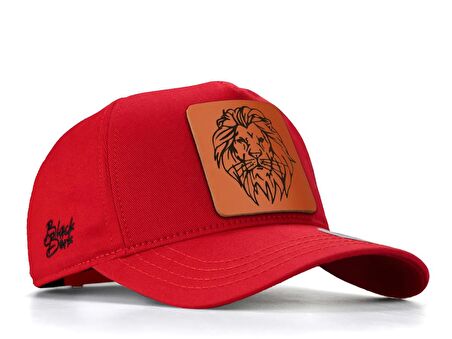 BlackBörk V1 Baseball Aslan - 13 Kod Logolu Unisex Kırmızı Şapka (Cap)