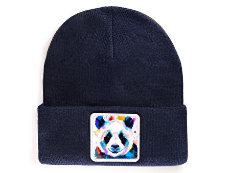 BlackBörk V1 Akrilik Panda - 7 Kod Logolu Unisex Lacivert Bere (Beanie)