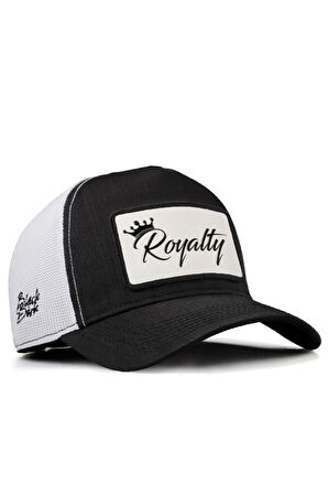  Cordura Royalty Logolu Siyah-Beyaz Trucker Şapka