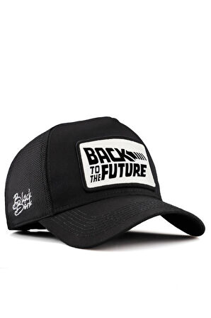  Back To Future Logolu Siyah Trucker Şapka