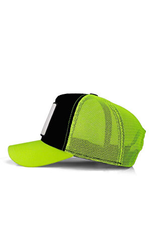  Panter Logolu Neon-Siyah Trucker Şapka