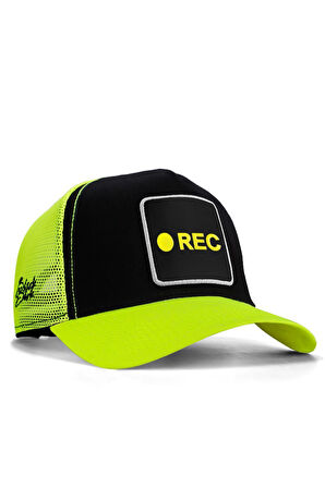  Rec Logolu Neon-Siyah Trucker Şapka