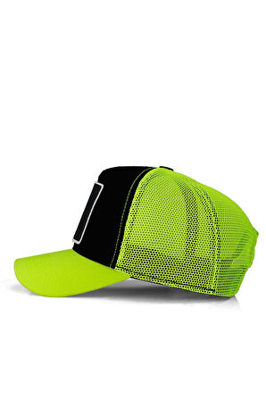  Rec Logolu Neon-Siyah Trucker Şapka