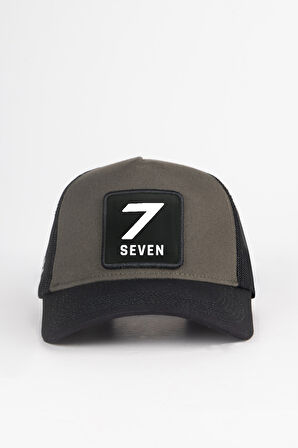 7 Numara Logolu Siyah-Haki Trucker