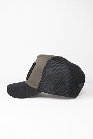 7 Numara Logolu Siyah-Haki Trucker