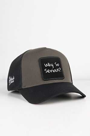 Why So Serious Logolu Siyah-Haki Trucker Şapka