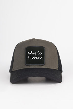Why So Serious Logolu Siyah-Haki Trucker Şapka