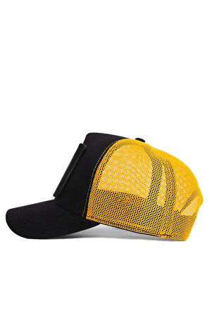  Kirpi Logolu Siyah-sarı Trucker Şapka