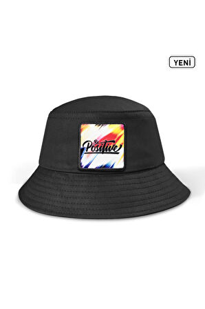  Positive Logolu Siyah Bucket  Şapka