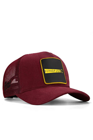  Hip Hop Jobz Logolu Bordo Trucker Şapka
