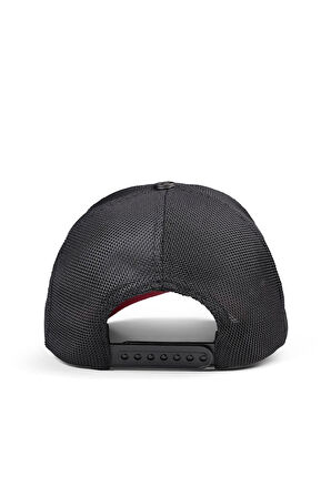 Samuray Logolu Kırmızı-Siyah Trucker Şapka