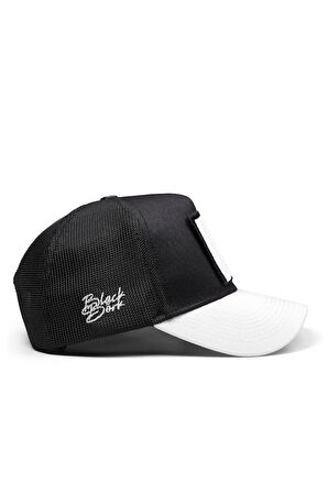  Baykuş Logolu Beyaz-Siyah Trucker Şapka