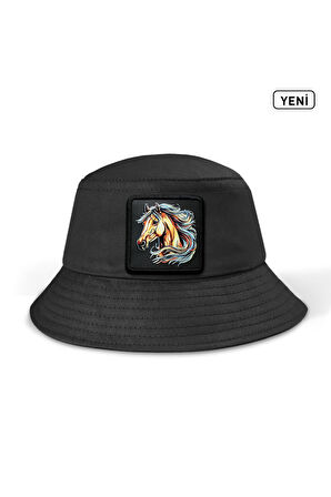 Bucket At Logolu Siyah Şapka