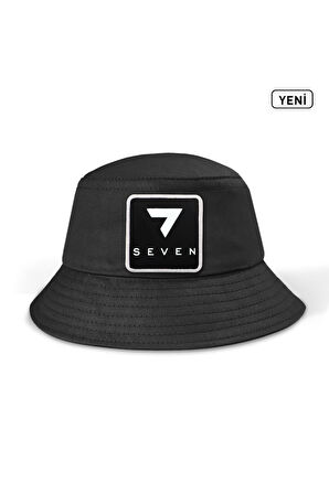 Bucket 7 Numara Logolu Siyah Şapka