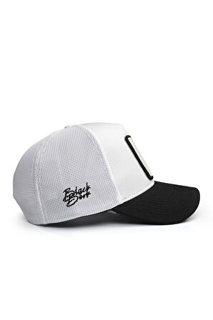  Bengal Kaplan Logolu Siyah-Beyaz Trucker Şapka