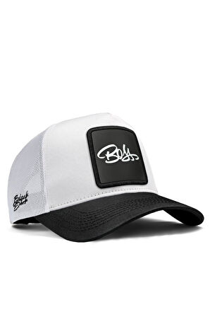 Boss Logolu Unisex Siyah Siperli-Beyaz Şapka (Cap)