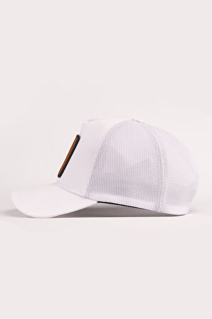  Rock Logolu Beyaz Trucker Şapka