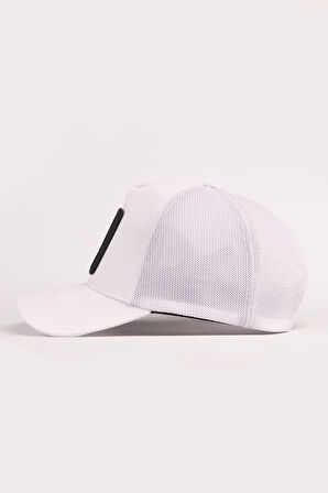  Sinema Logolu Beyaz Trucker Şapka