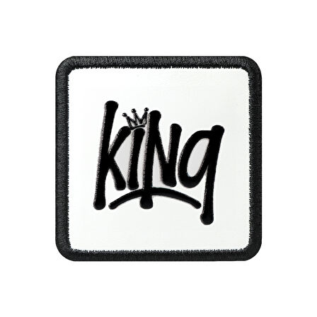 V1  King - 1BS Kod Logolu Unisex Beyaz- Siyah Bench (Patch)