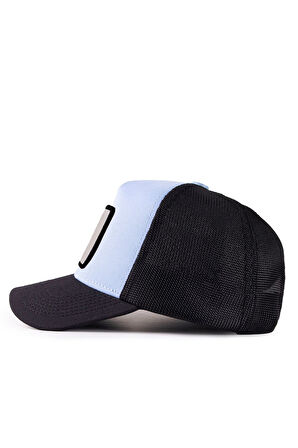  Ayı Logolu Siyah-Buz Mavi Trucker Şapka