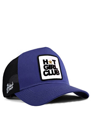  Hot Girl Club Logolu Siyah-Mavi Trucker Şapka