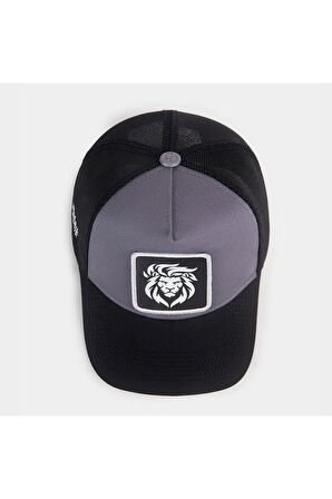  Aslan Logolu Siyah-Gri Trucker Şapka