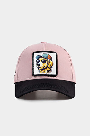  Six Köpek Logolu Siyah-Somon Beyzbol Şapka