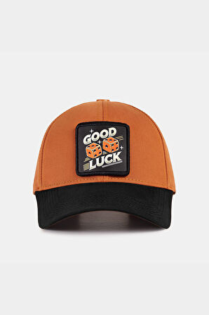  Six Good Luck Logolu Siyah-Kiremit Beyzbol Şapka