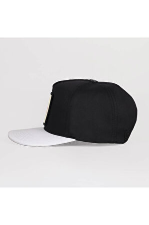 Ayı Logolu Beyaz-Siyah Hip Hop Şapka