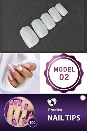 Prodiva 100'lü Kutulu Takma Tırnak - Nail Tips 2 No