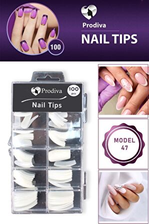 Prodiva 100'lü Kutulu Takma Tırnak - Nail Tips 47 No