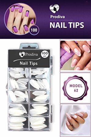 Prodiva 100'lü Kutulu Takma Tırnak - Nail Tips 62 No