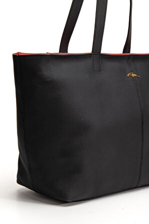 Vera Omuz Çantası Hakiki Deri Siyah