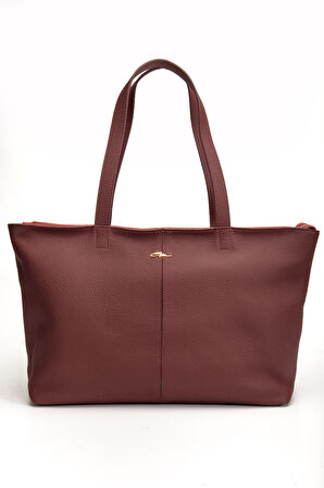 Vera Omuz Çantası Hakiki Deri Bordo