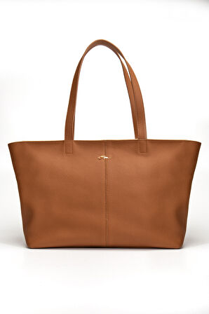 Vera Omuz Çantası Hakiki Deri Taba