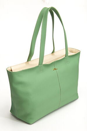 Vera Omuz Çantası Hakiki Deri Yeşil