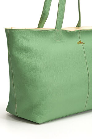 Vera Omuz Çantası Hakiki Deri Yeşil