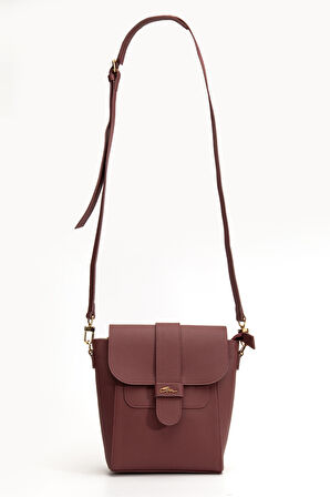 Tegan Hakiki Deri Kadın Omuz Ve Çapraz Çanta Bordo