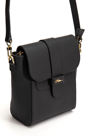 Tegan Hakiki Deri Kadın Omuz Ve Çapraz Çanta Siyah