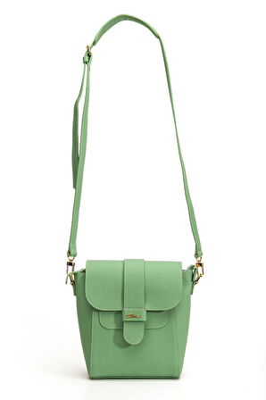 Tegan Hakiki Deri Kadın Omuz Ve Çapraz Çanta Yeşil