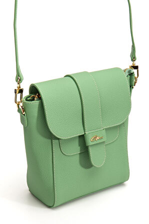 Tegan Hakiki Deri Kadın Omuz Ve Çapraz Çanta Yeşil
