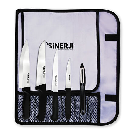 Silver Gastronomi Rulo Çantalı Bıçak Seti 5+1