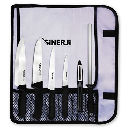 Silver Gastronomi Rulo Çantalı Bıçak Seti 6+1