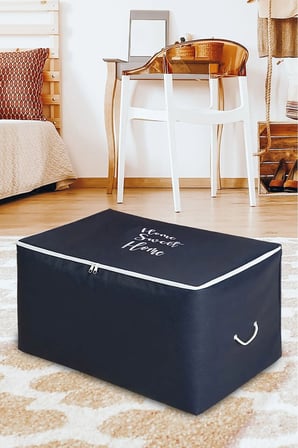 Home Sweet Home Lacivert 3'lü Baza Altı Kazak Pike Battaniye Hurcu 52x28x31-64x40x35-74x46x46