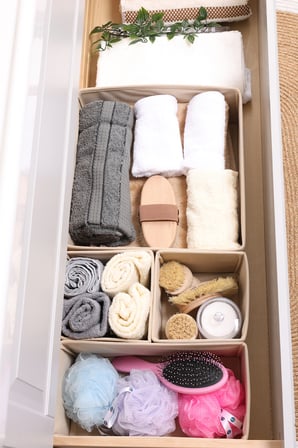 4'lü Bej Renk Dolap,çekmece Içi Organizer Düzenleyici Seti 28x28x13-28x13x13-13x13x13