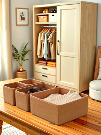 4'lü JÜT Jüt Çekmece İçi Düzenleyici Kutu Organizer Seti