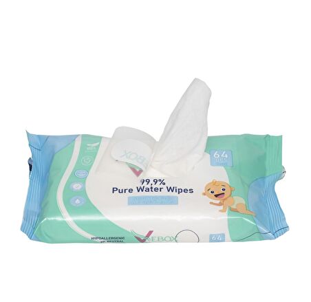 Pure Water Wipes Yenidoğan Islak Bebek Bakım Havlusu 64'lü x16 (1024 Yaprak)