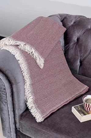 Tabu Home Dokuma Cozy Comfort Bordo Koltuk Örtüsü