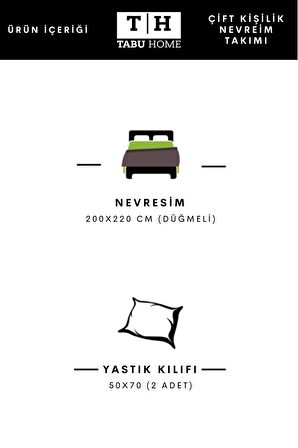 Tabu Home İpliği Boyalı Çift Taraflı Siyah Çift Kişilik Nevresim Seti