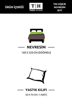 Tabu Home Ayıcıklı Kalpli Tek Kişilik Nevresim Seti